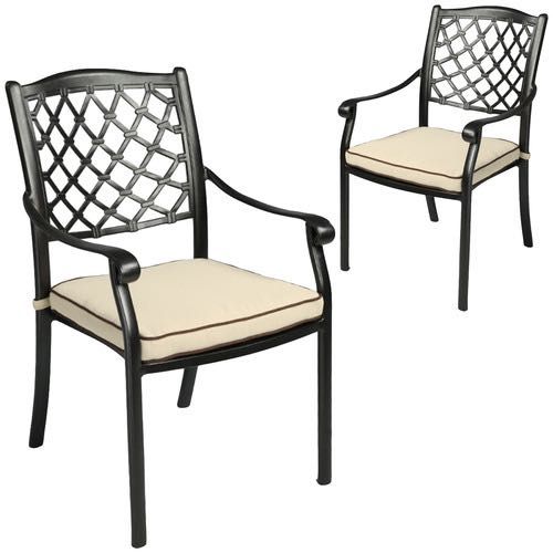 Fiji Metal Outdoor Dining chair with cushions (1 pair) - image1
