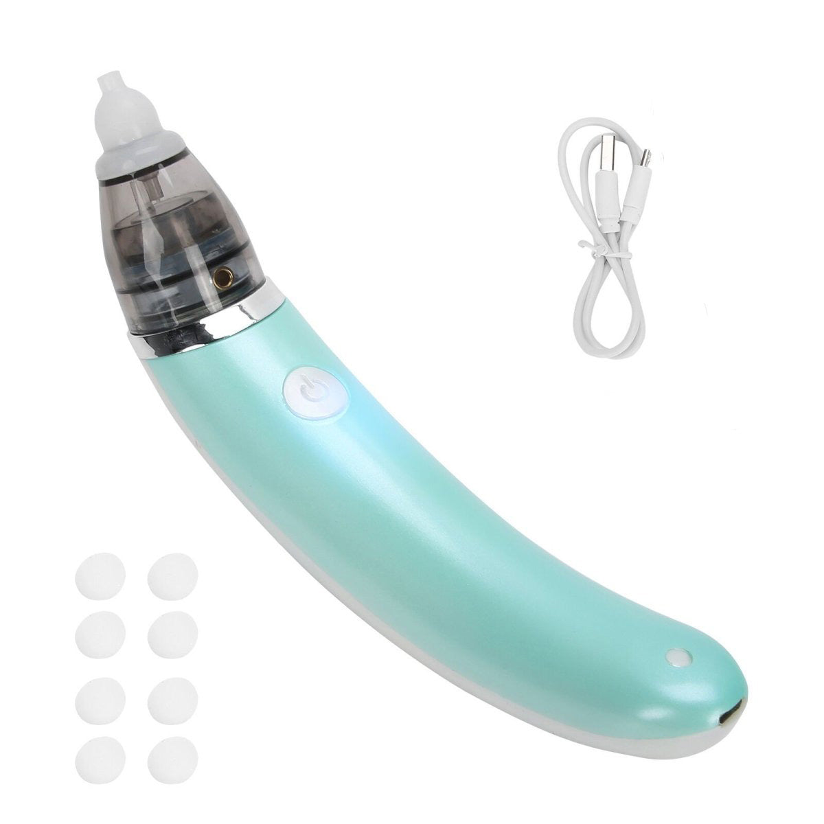 Baby Nasal Aspirator Electric Safe Hygienic Nose Cleaner Snot Sucker For baby (Green) - image12