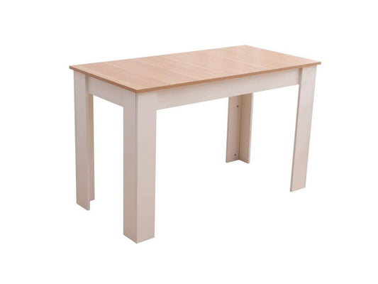 Dining Table Rectangular Wooden 120M-Wood & White - image1