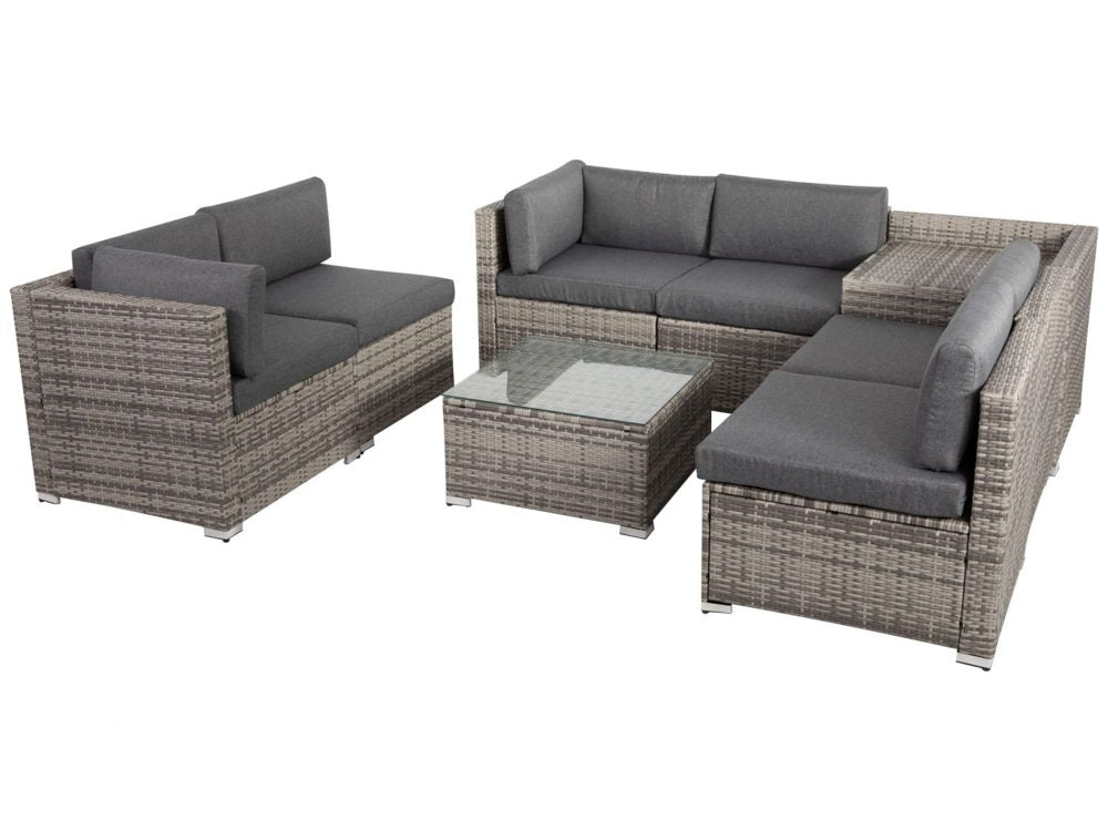 8PCS Outdoor Furniture Modular Lounge Sofa Lizard - Grey - image4