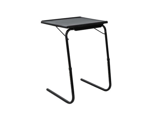 Foldable Table Adjustable Tray Laptop Desk with Removable Cup Holder-Black - image1