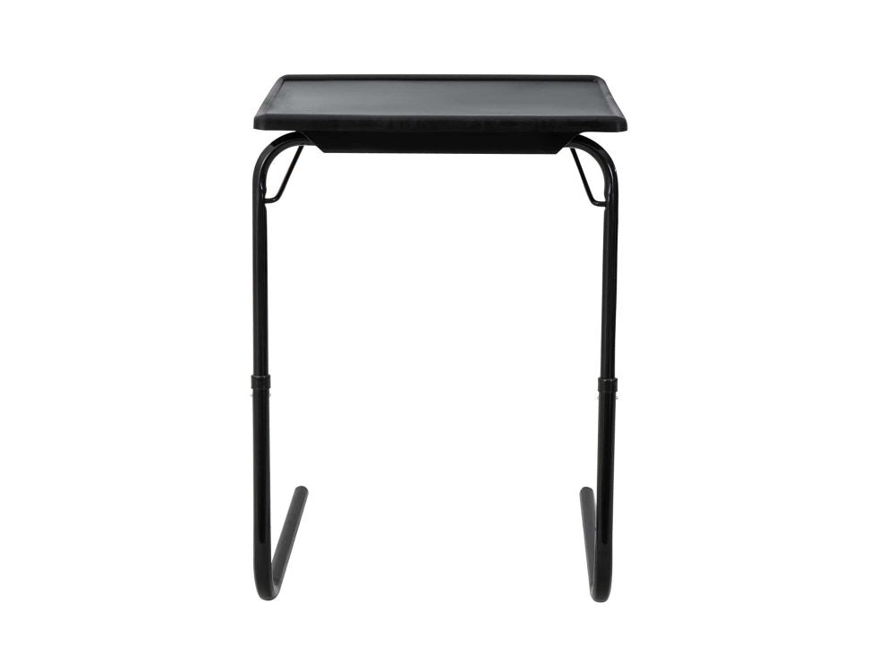 Foldable Table Adjustable Tray Laptop Desk with Removable Cup Holder-Black - image2