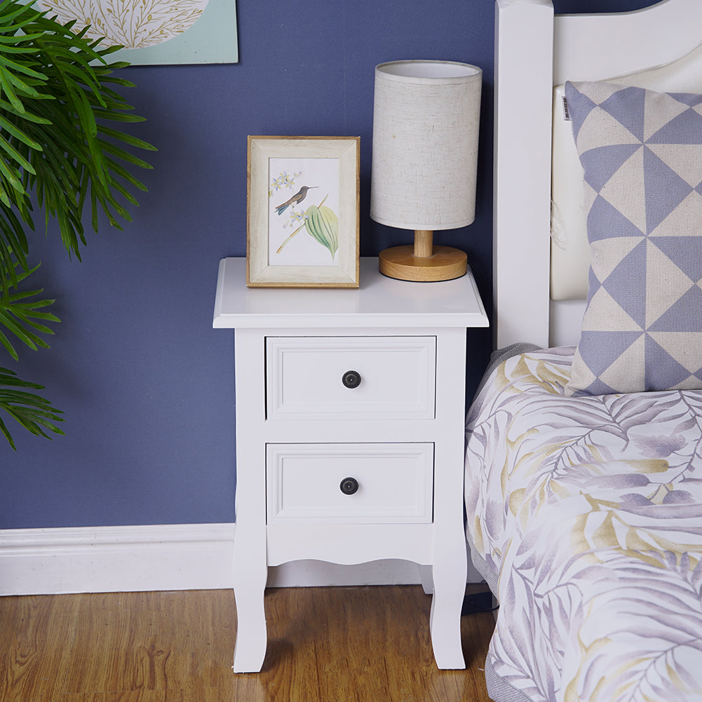 French Bedside Table Nightstand White Set of 2 - image5