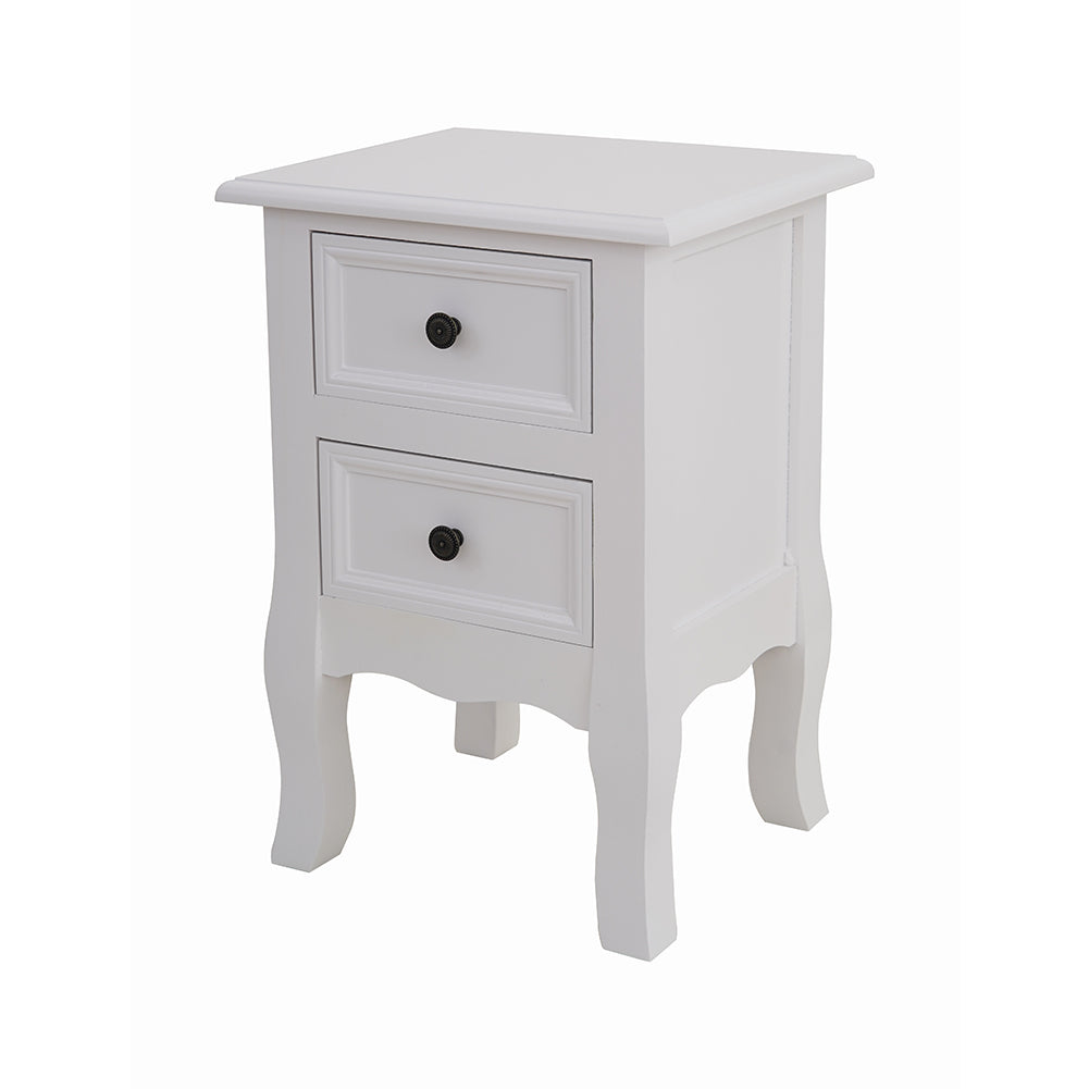 French Bedside Table Nightstand White Set of 2 - image2