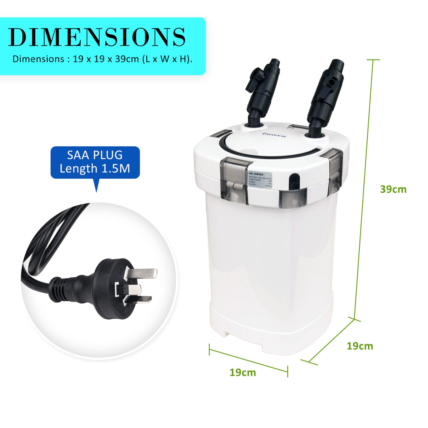 Dynamic Power Aquarium External Canister Filter 1000L/H - image12