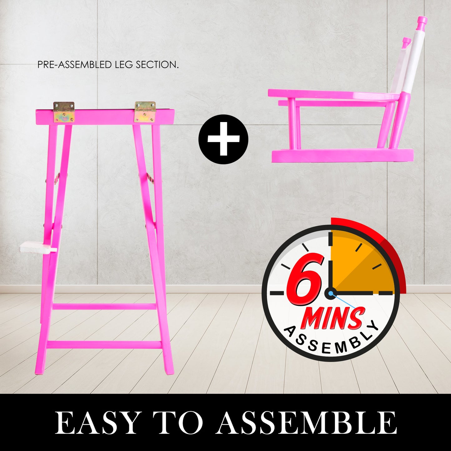 Pink Folding Tall Chair DARK HUMOR Movie Director 75cm - image9