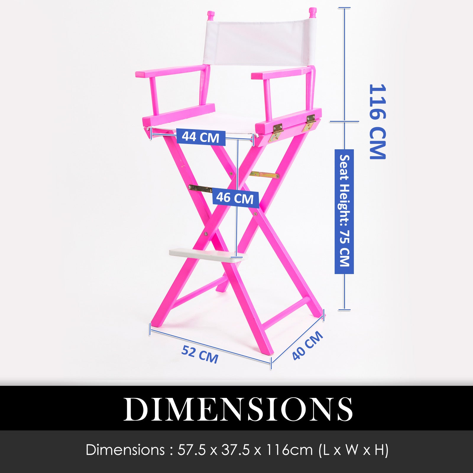 Pink Folding Tall Chair DARK HUMOR Movie Director 75cm - image12