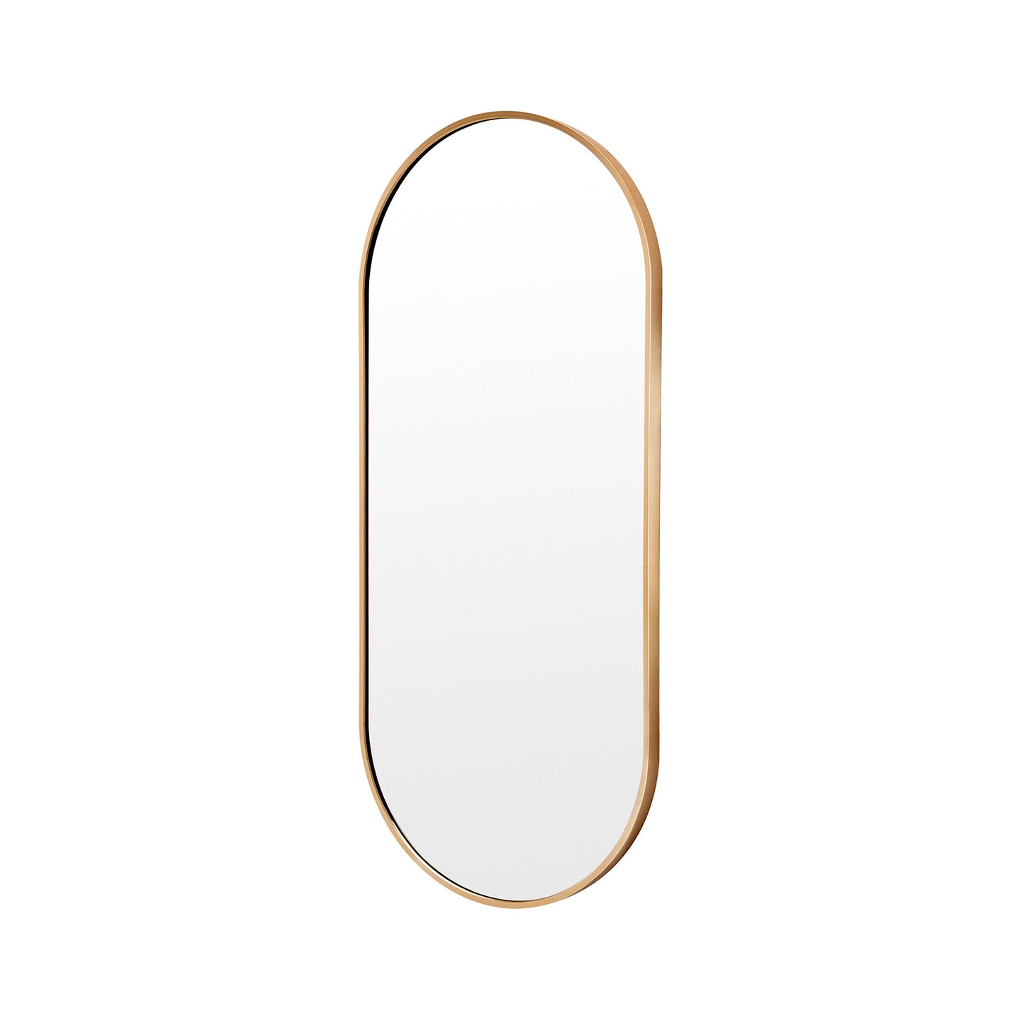 Gold Wall Mirror Oval Aluminum Frame Makeup Decor Bathroom Vanity 45 x 100cm - image1