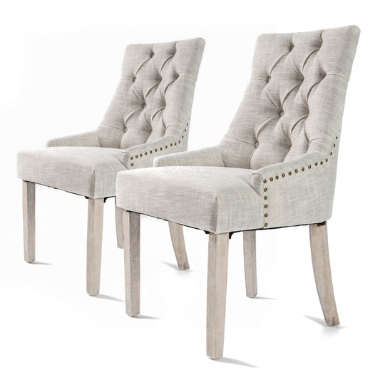 La Bella 2 Set Cream French Provincial Dining Chair Amour Oak Leg - image1