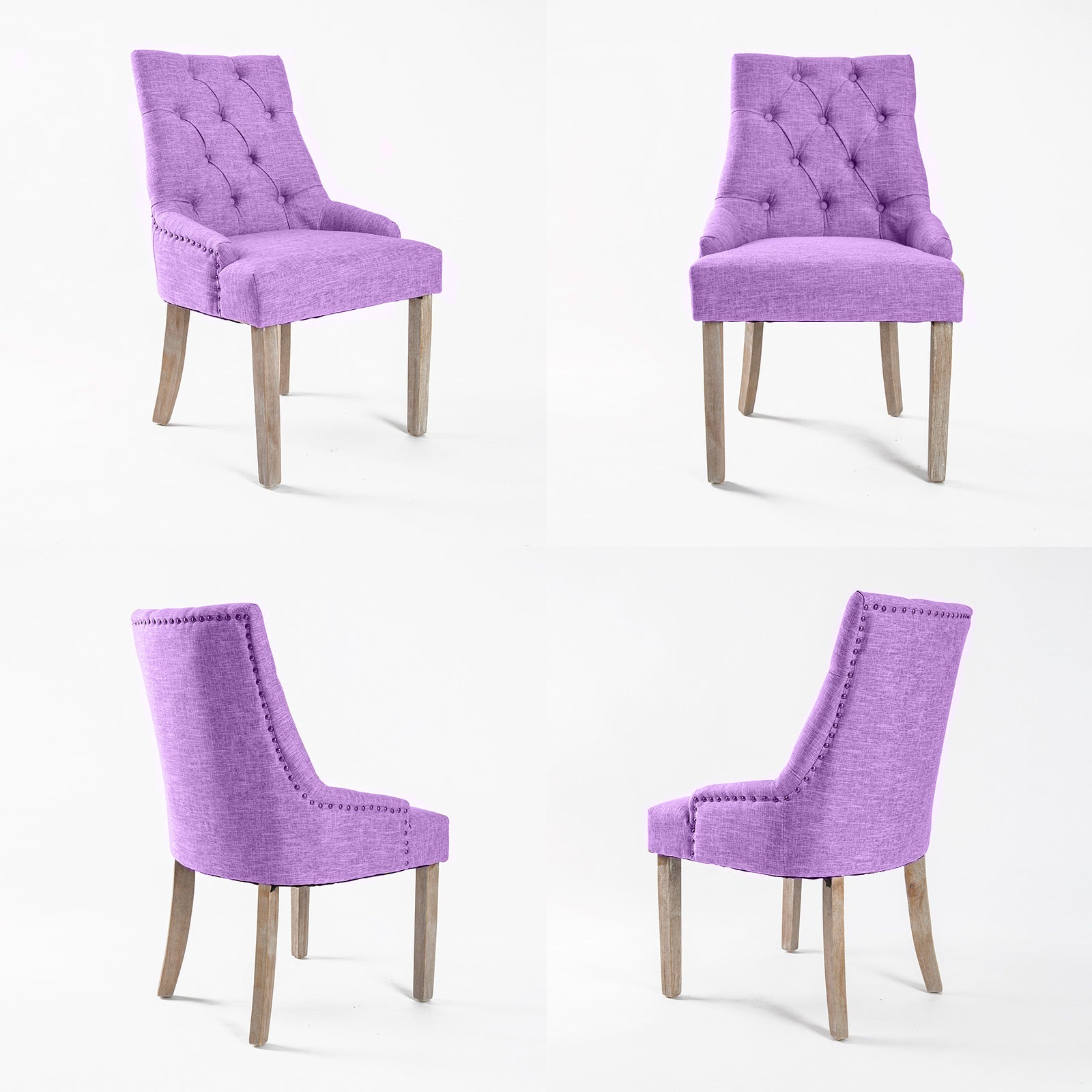 Violet French Provincial Dining Chair Amour Oak Leg - image4