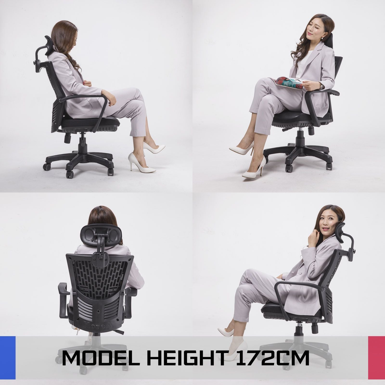 Korean Black Office Chair Ergonomic Chill - image4