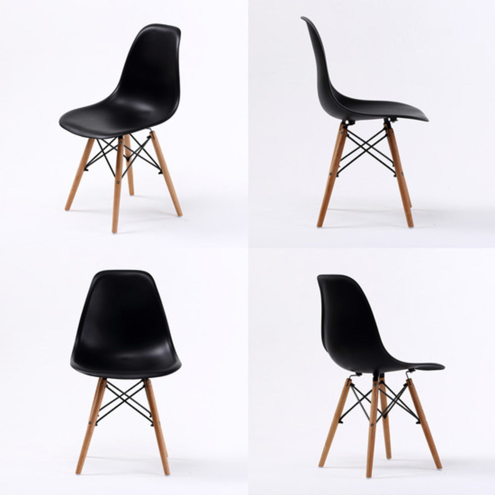 2 Set Black Retro Dining Cafe Chair DSW PP - image3