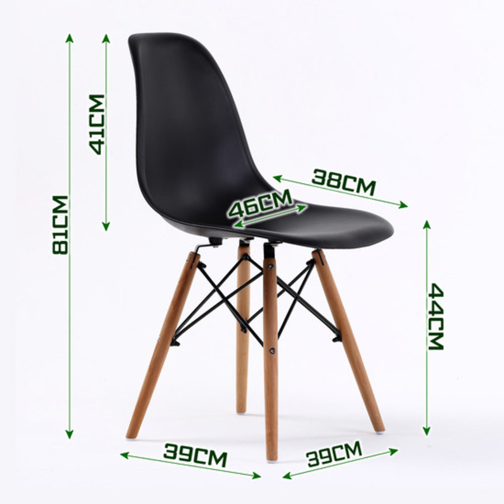 2 Set Black Retro Dining Cafe Chair DSW PP - image11