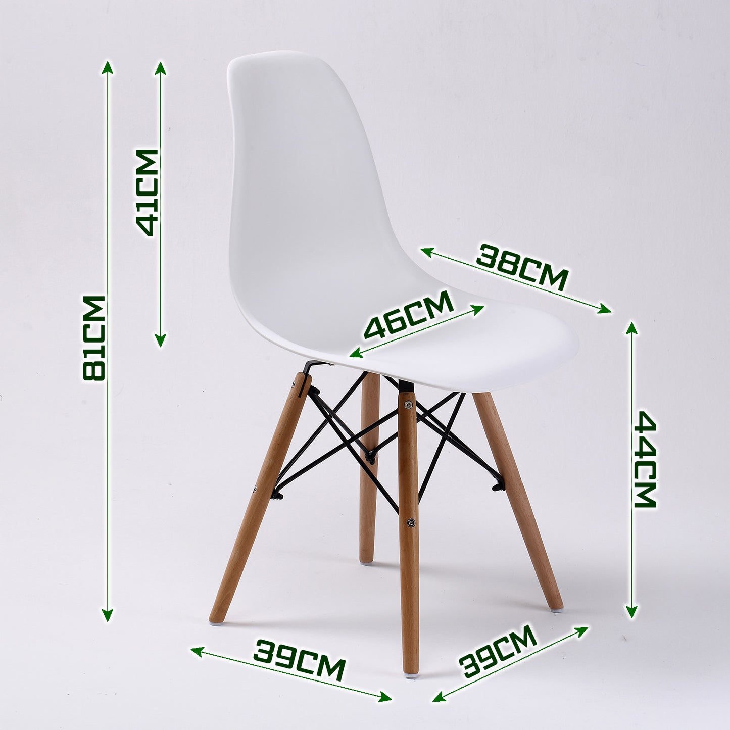 4 Set White Retro Dining Cafe Chair DSW PP - image11