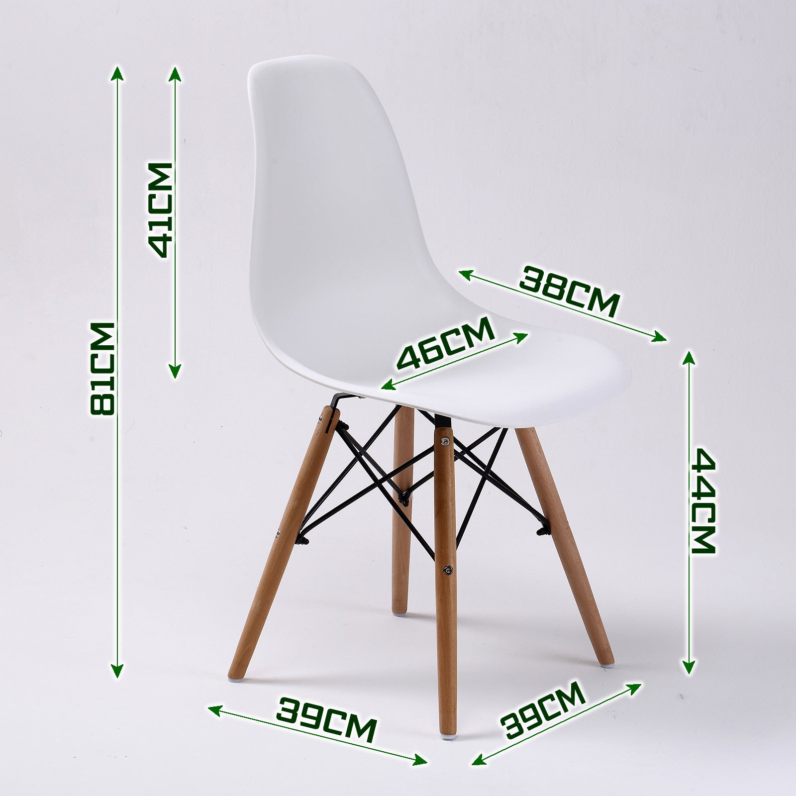 4 Set White Retro Dining Cafe Chair DSW PP - image11