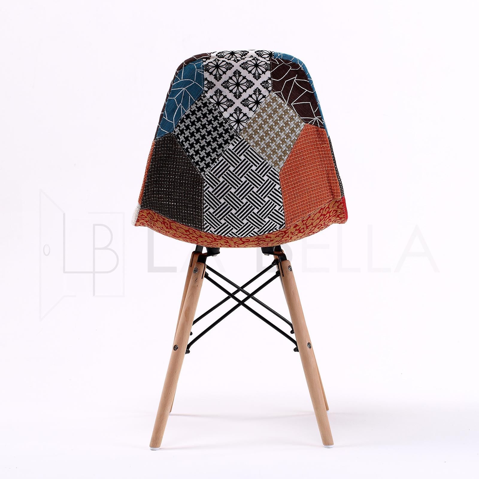 4 Set Multi Colour Retro Dining Cafe Chair DSW Fabric - image9