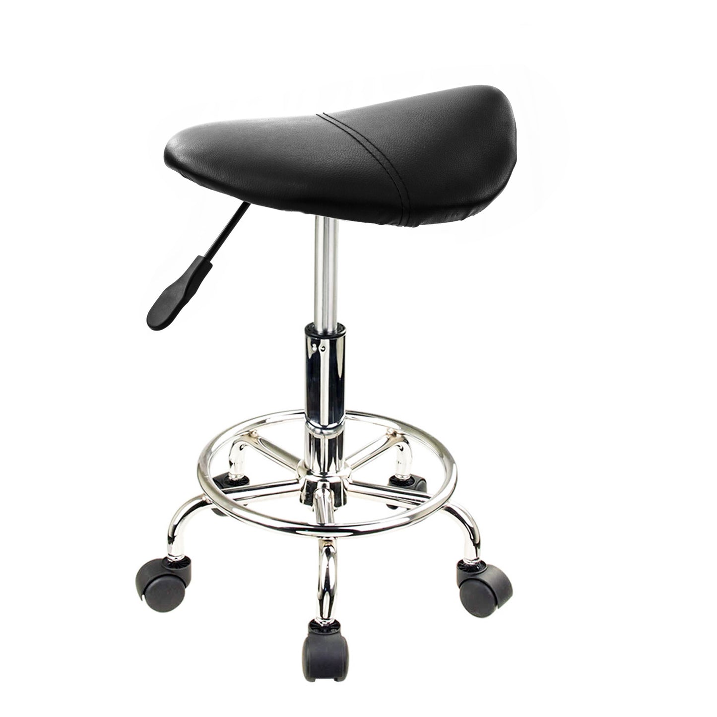 2 Set Black Salon Barber Stool Swivel Saddle Type - image3