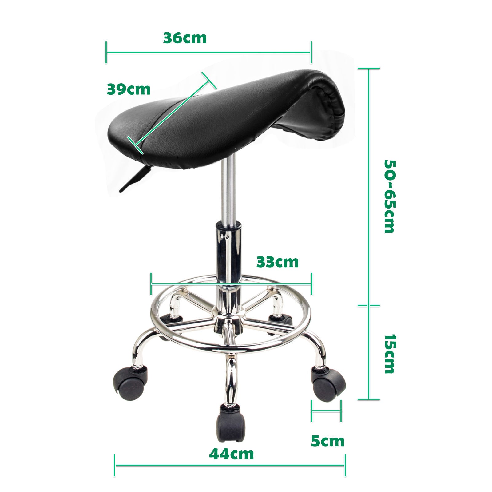 2 Set Black Salon Barber Stool Swivel Saddle Type - image9