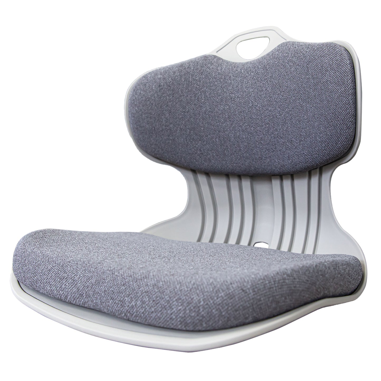 Grey Slender Chair Posture Correction Seat Floor Lounge Stackable - image1