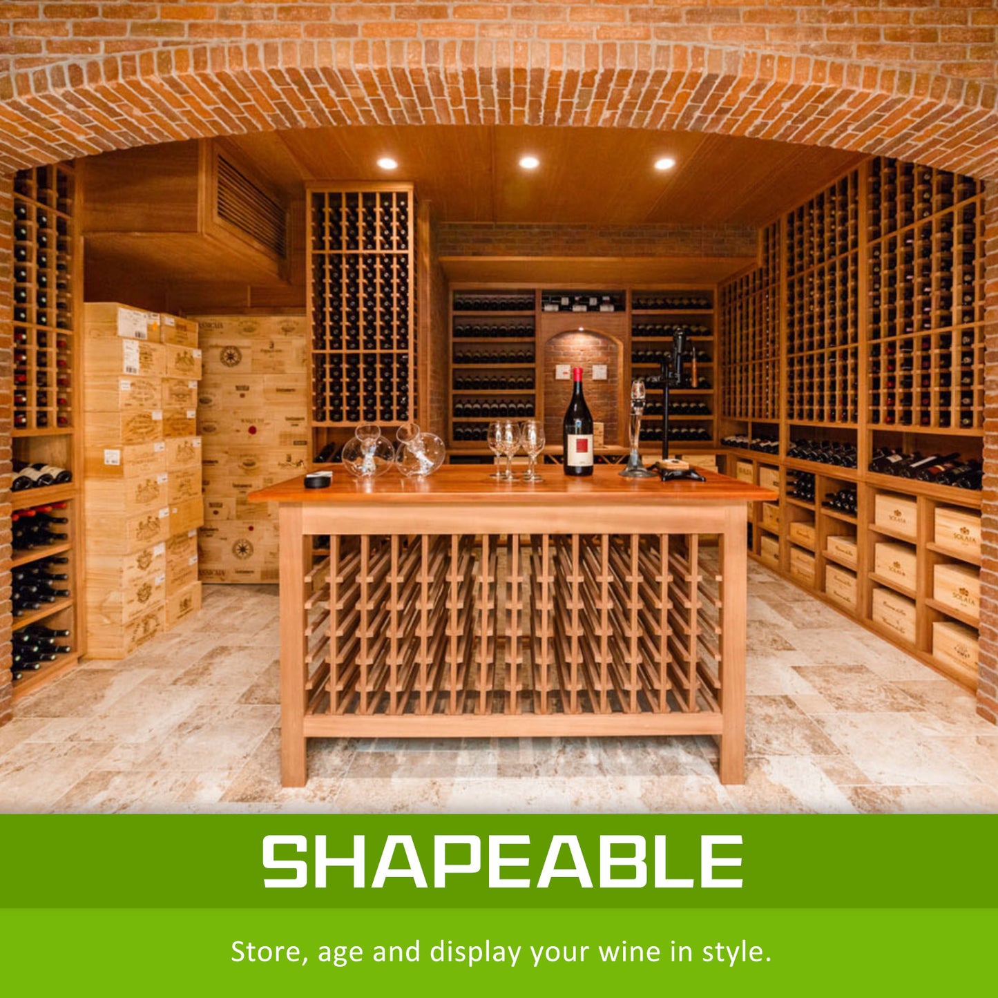 12 Bottle Timber Wine Rack Storage Cellar Organiser - image2