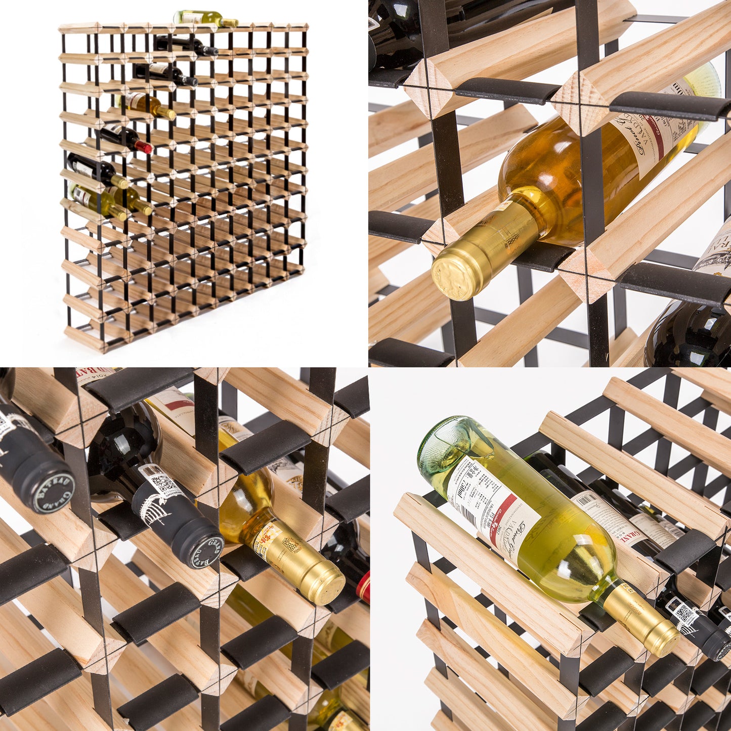 110 Bottle Timber Wine Rack Storage Cellar Organiser - image3