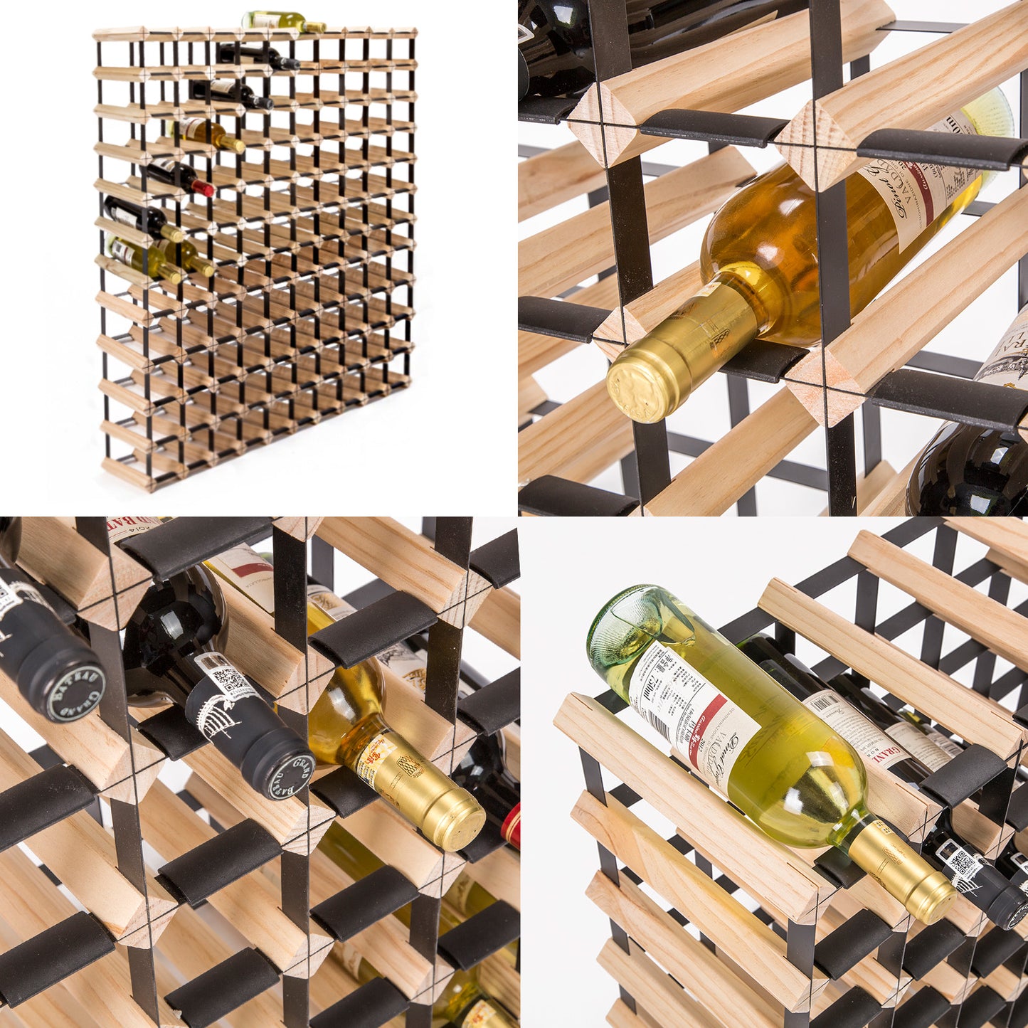 120 Bottle Timber Wine Rack Storage Cellar Organiser - image3