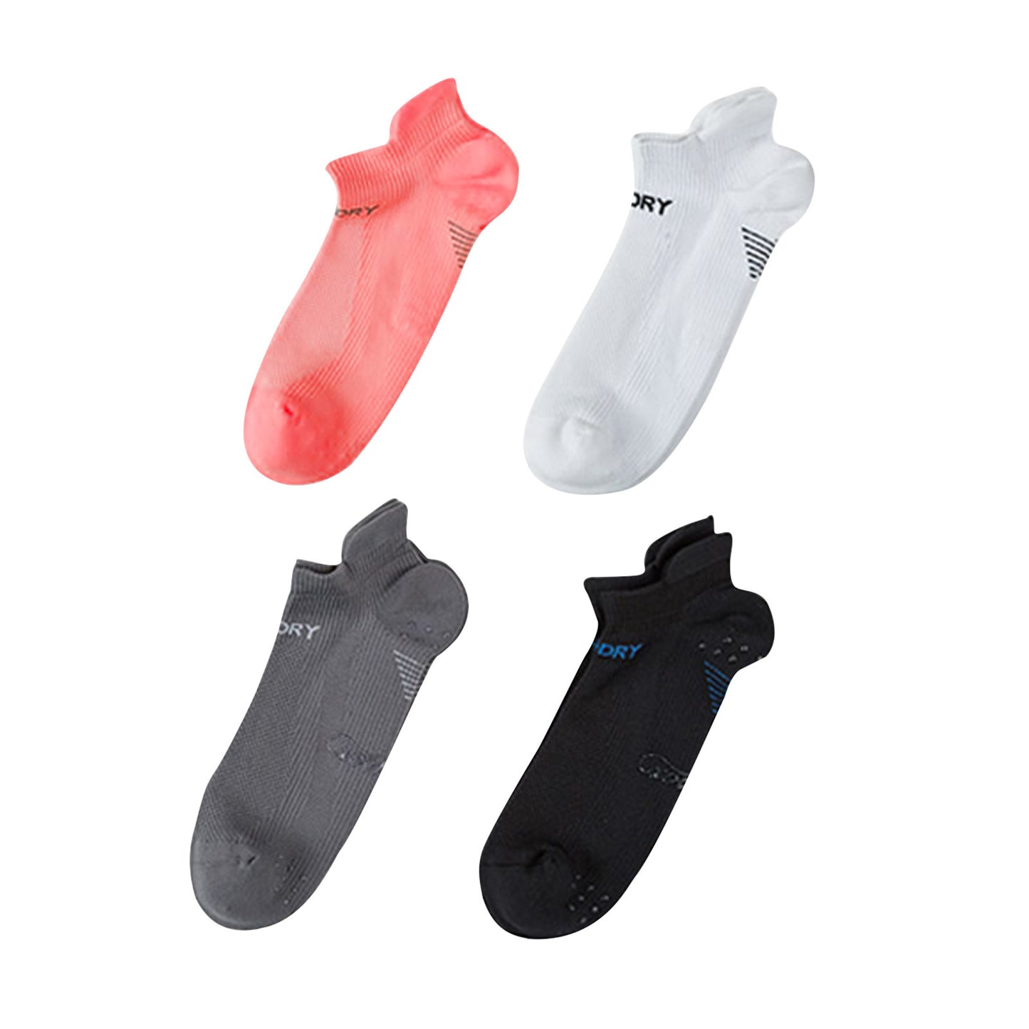 4 Pack Small Multi Colour Seamless Sport Sneakers Socks Non-Slip Heel Tab - image1