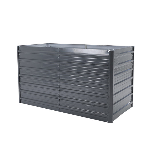 Home Ready 240 x 80 x 77cm Grey 2-in-1 Raised Garden Bed Galvanised Steel Planter - image1