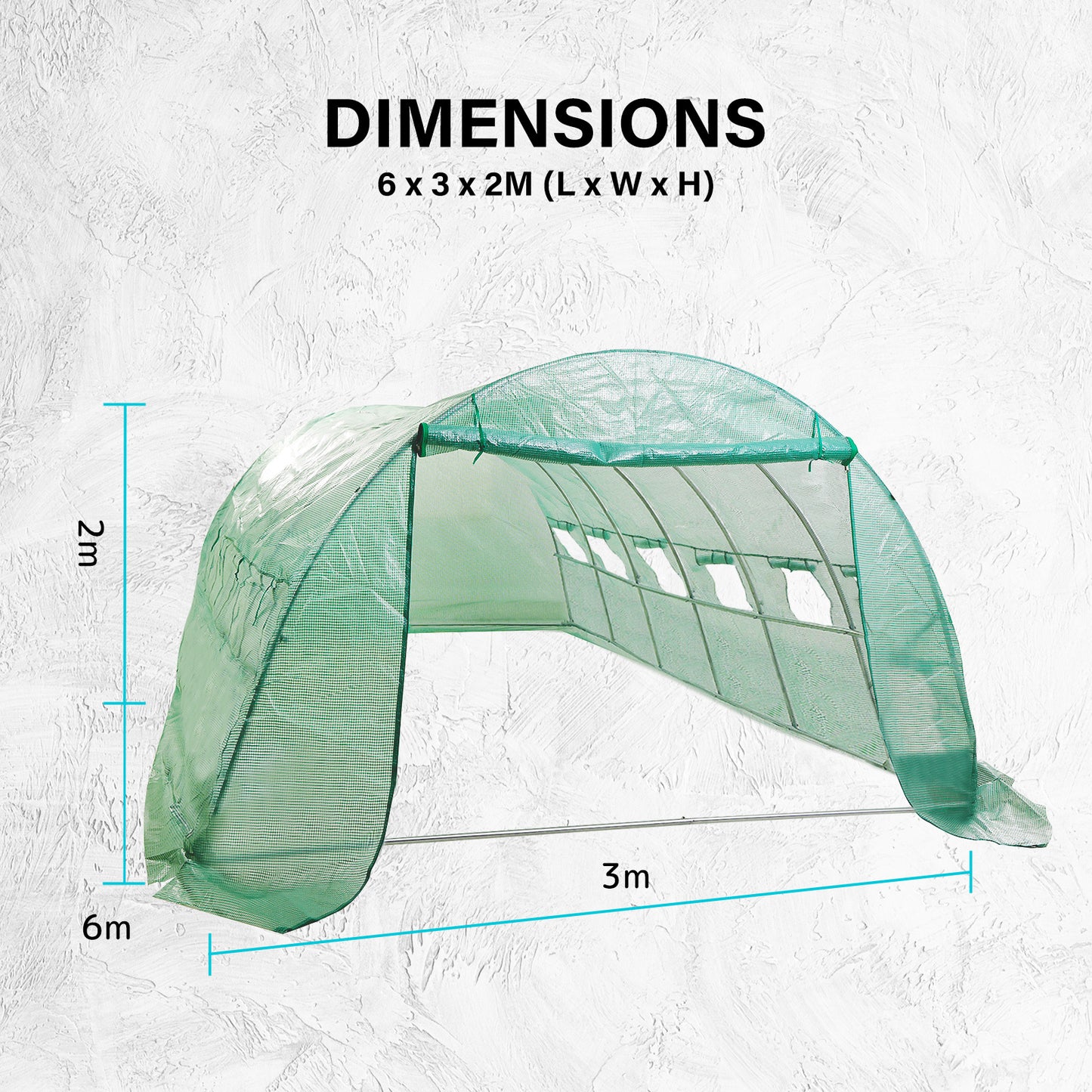 Home Ready Dome Hoop Tunnel Polytunnel 6x3x2M Greenhouse Walk-In Shed PE - image12