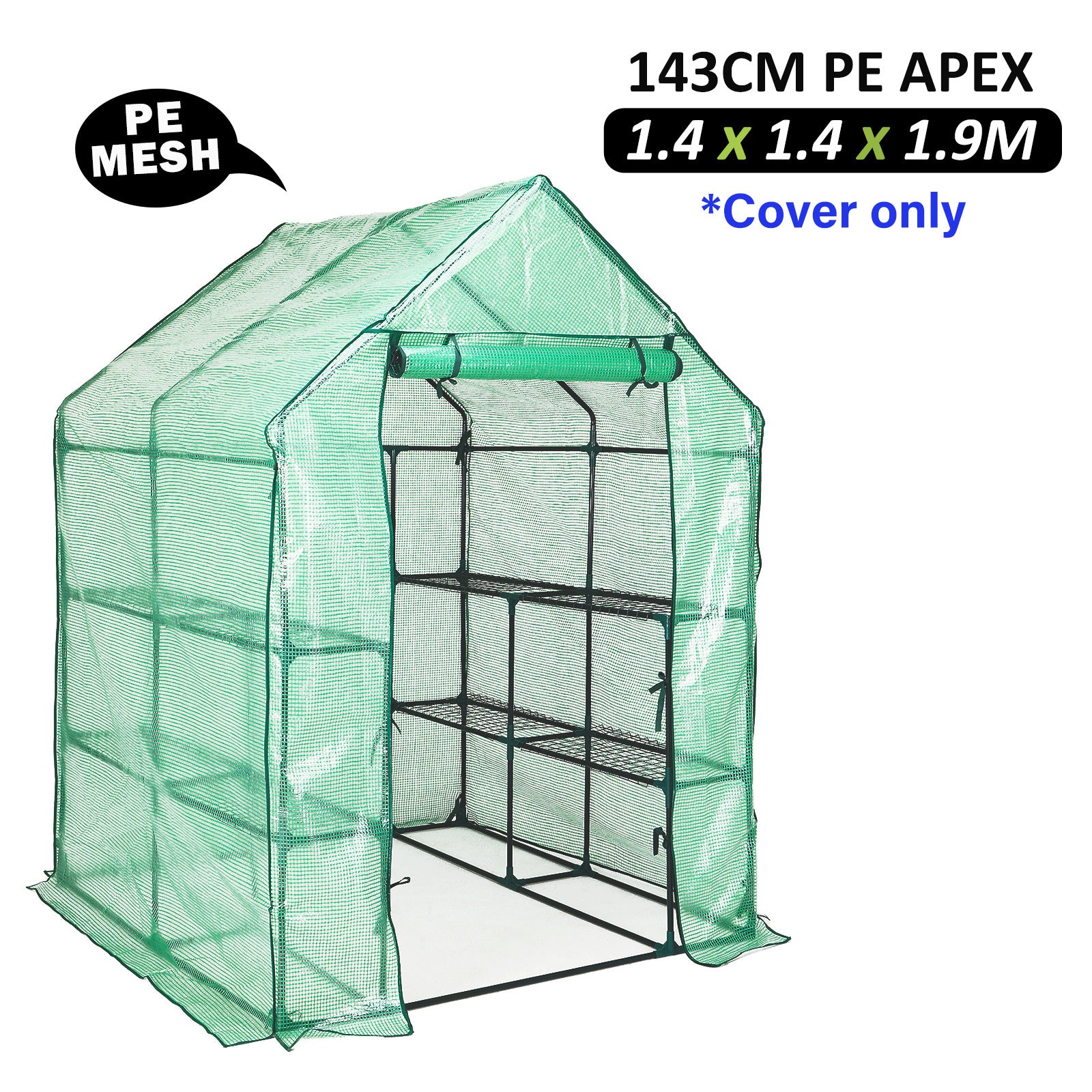 Home Ready Apex 143cm Garden Greenhouse Shed PE Cover Only - image7