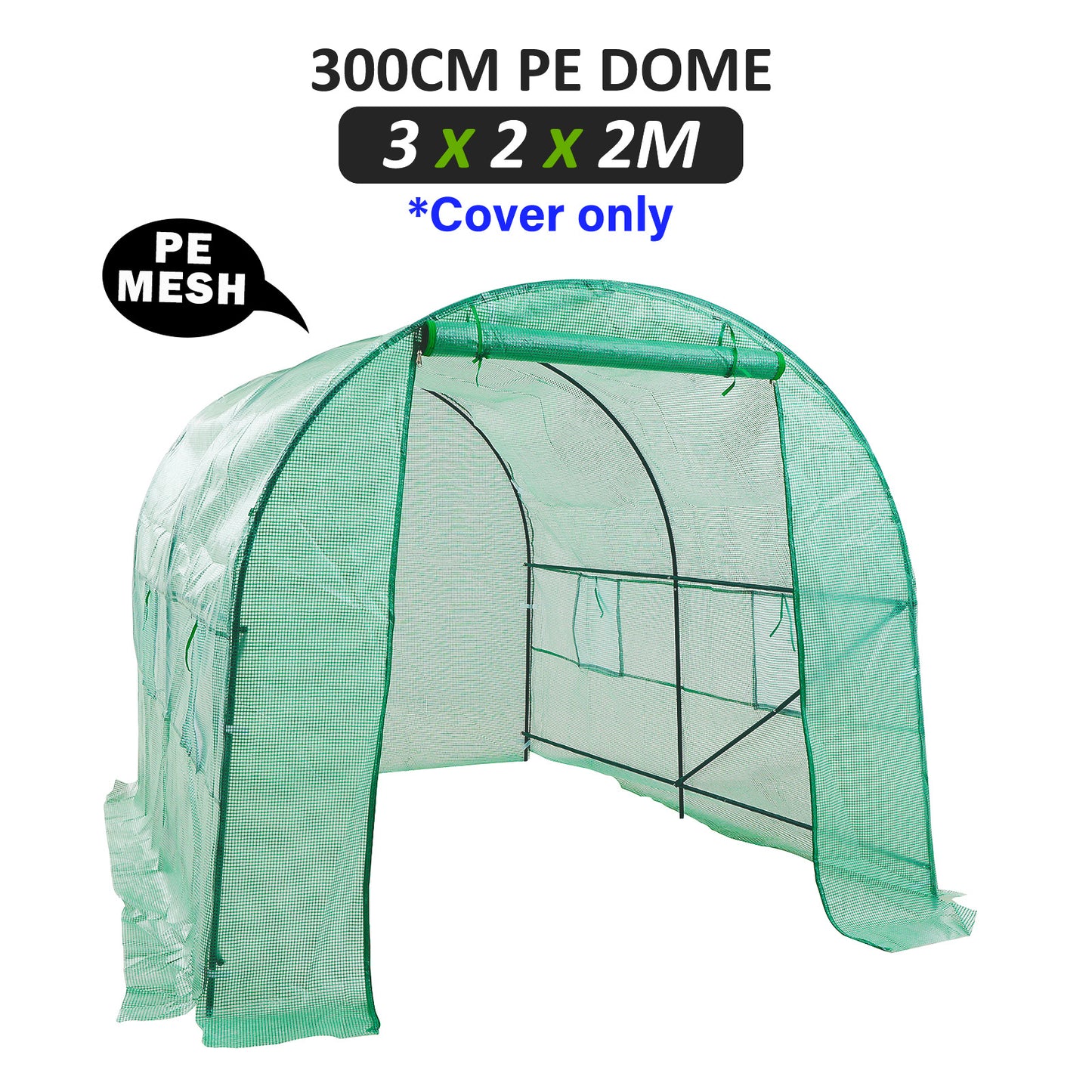 Home Ready Dome Tunnel 300cm Garden Greenhouse Shed PE Cover Only - image1