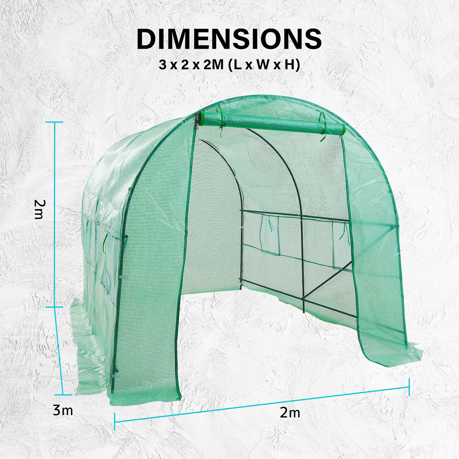 Home Ready Dome Tunnel 300cm Garden Greenhouse Shed PE Cover Only - image7