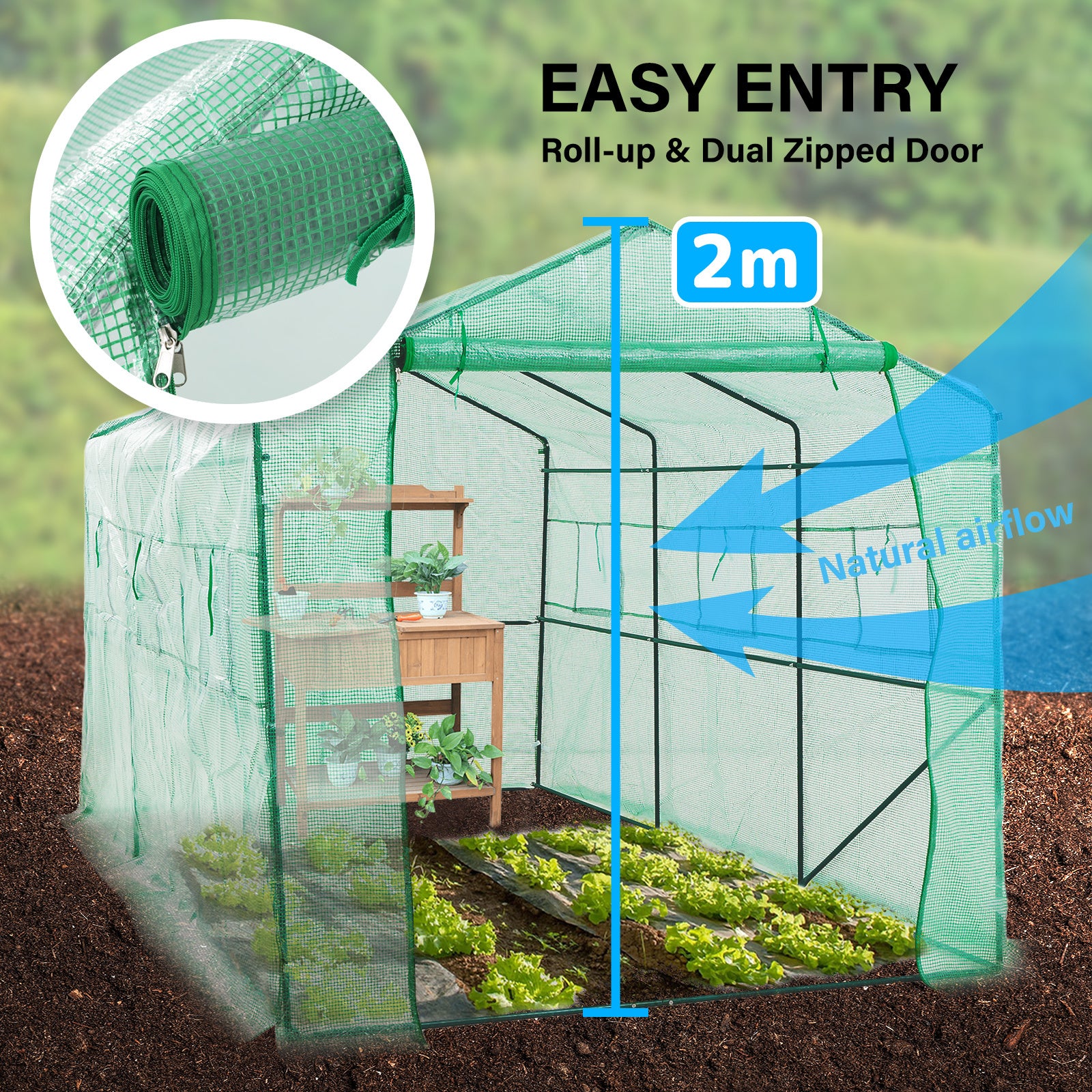 Home Ready Apex 350m Garden Greenhouse Shed PE Cover Only - image5