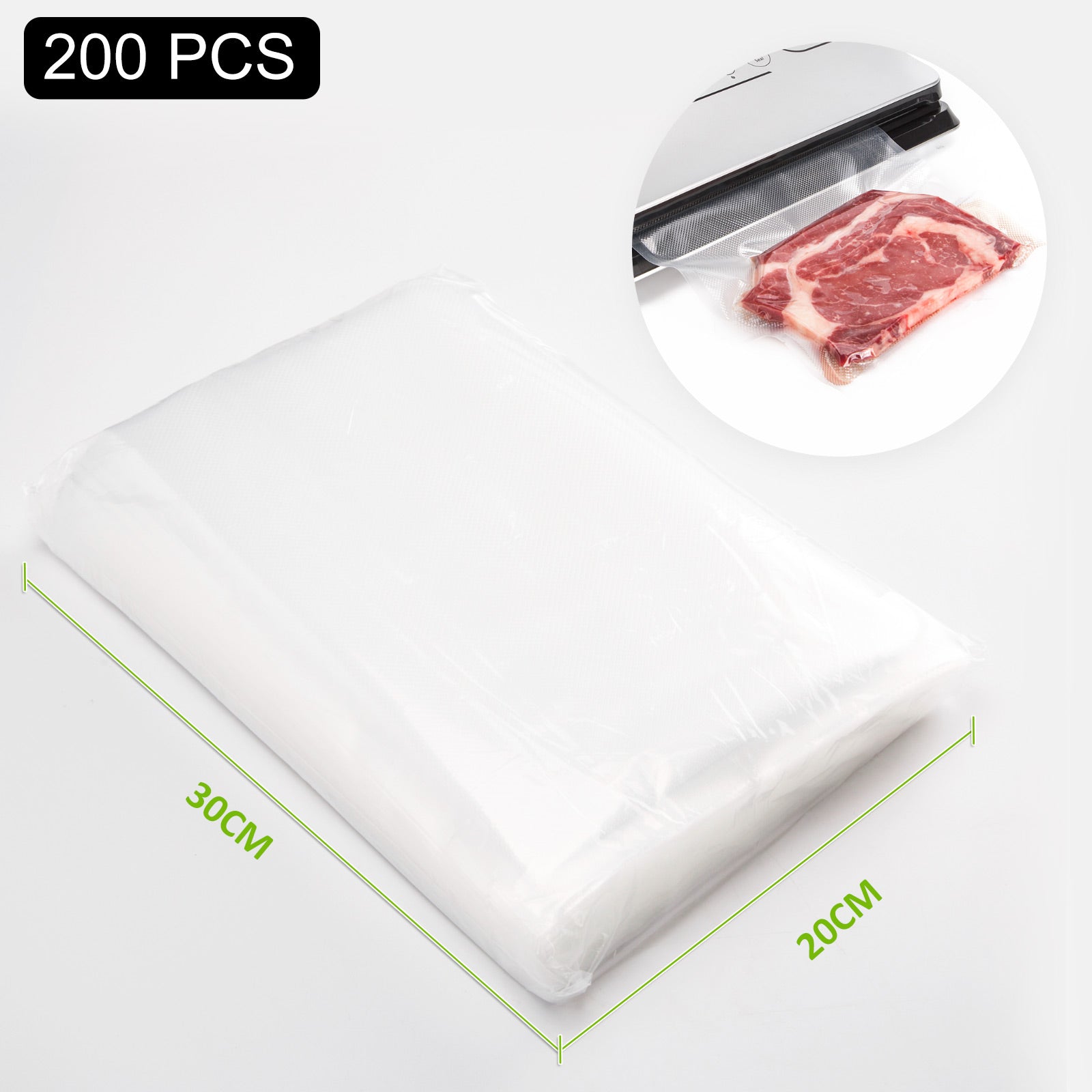 Home Ready 200 X Vacuum Food Sealer 20cm x 30cm Pre-Cut Bags - image1