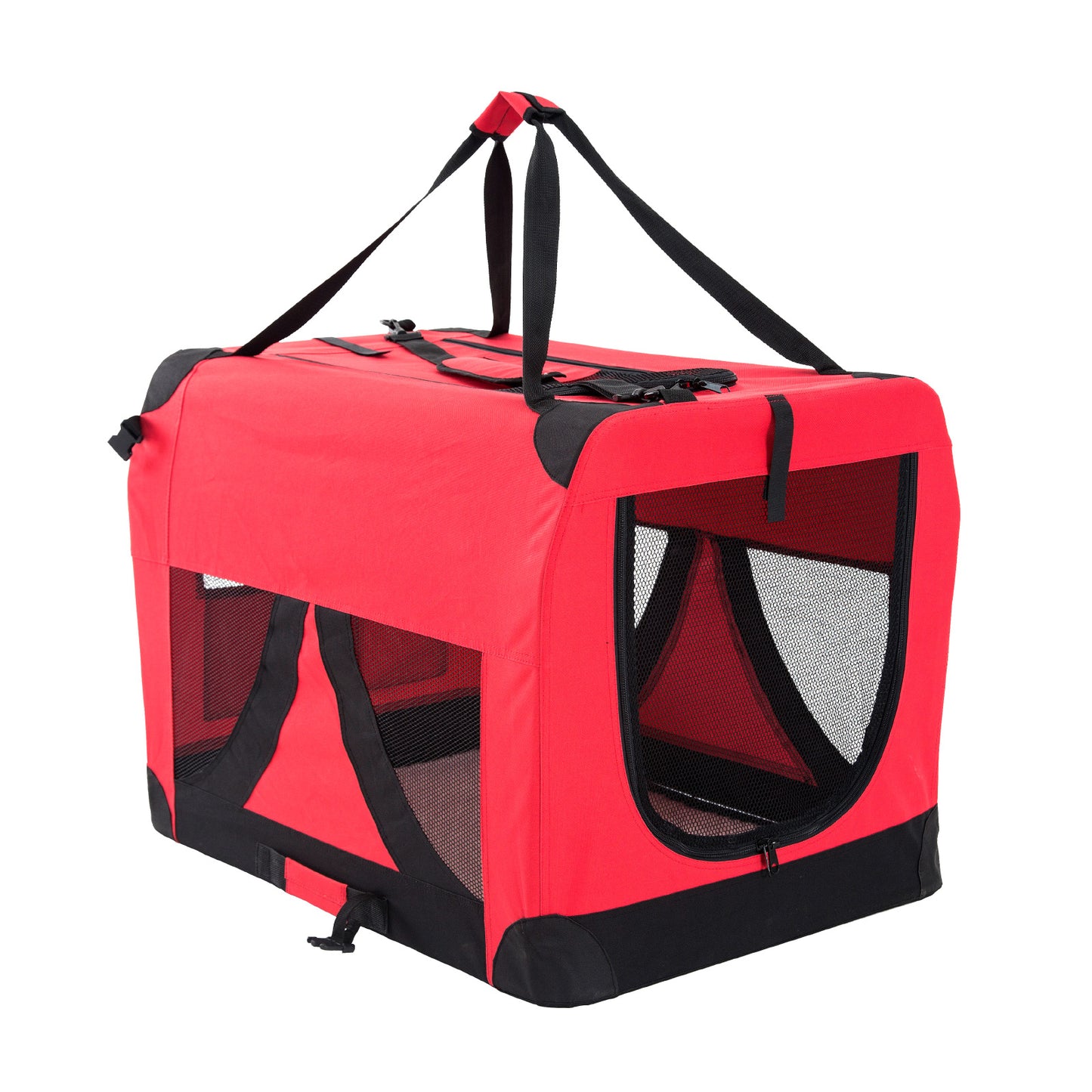 Red Portable Soft Dog Cage Crate Carrier L - image1