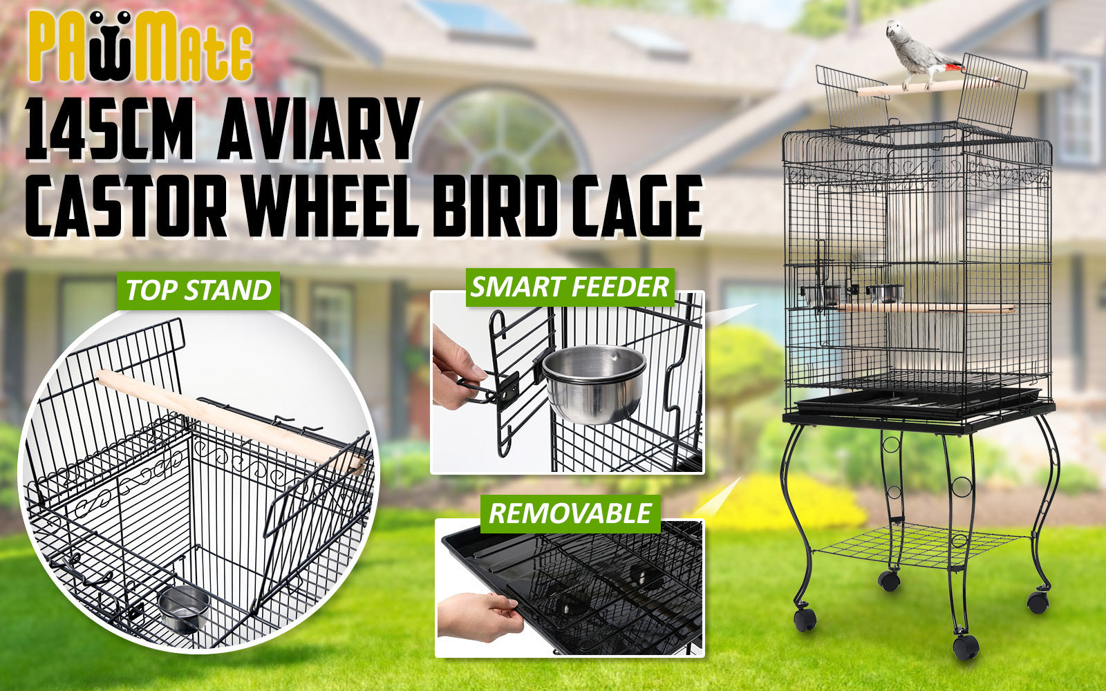 Bird Cage Parrot Aviary Alto 145cm - image2