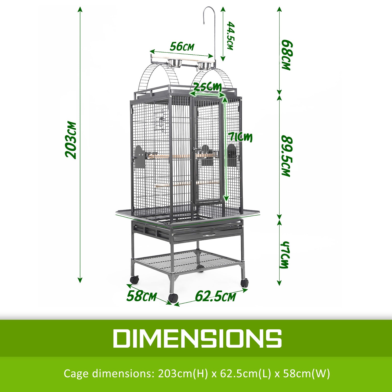 Bird Cage Parrot Aviary Tenor 203cm - image11