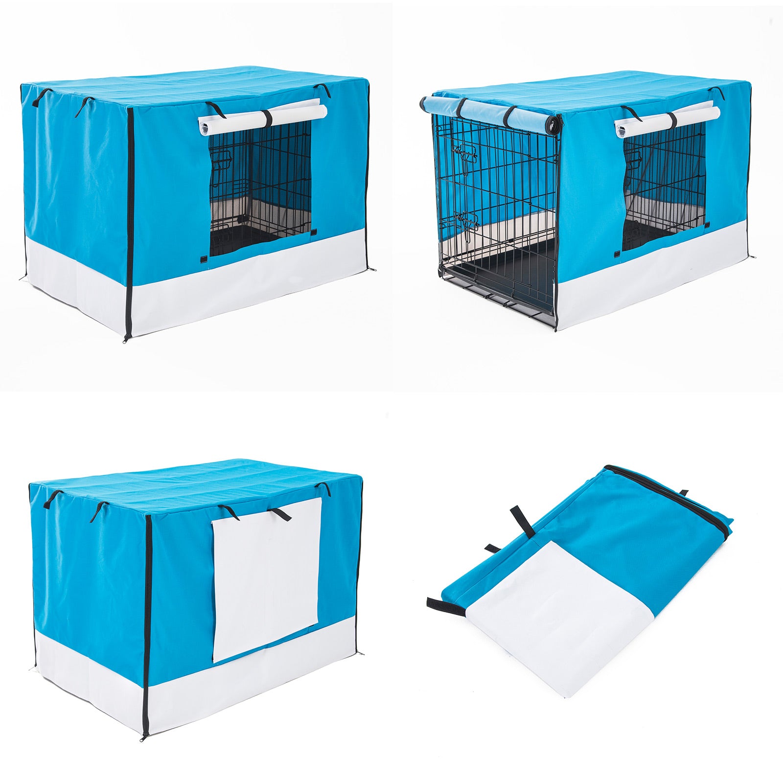 Blue Cage Cover Enclosure for Wire Dog Cage Crate 42in - image3