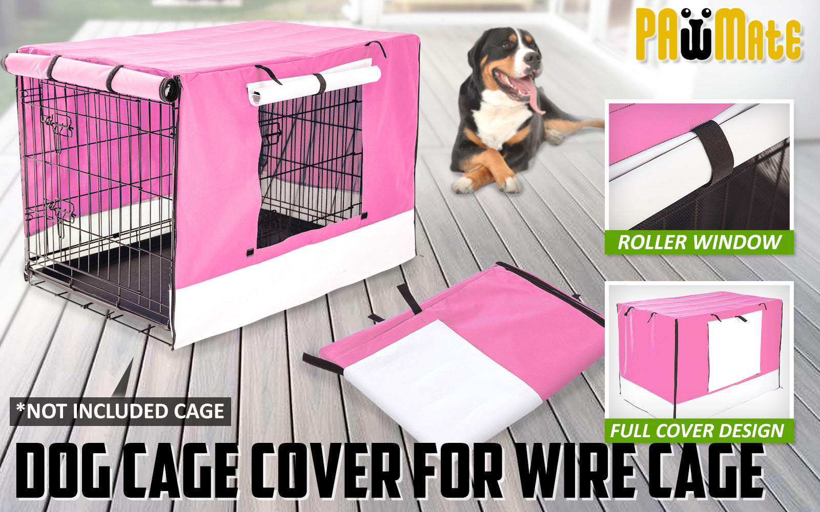 Pink Cage Cover Enclosure for Wire Dog Cage Crate 48in - image2