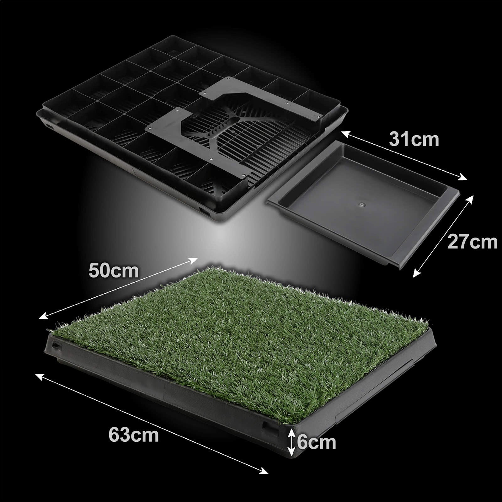 Pet Dog Potty Tray Training Toilet 63cm x 50cm + 1 Grass Mat - image12