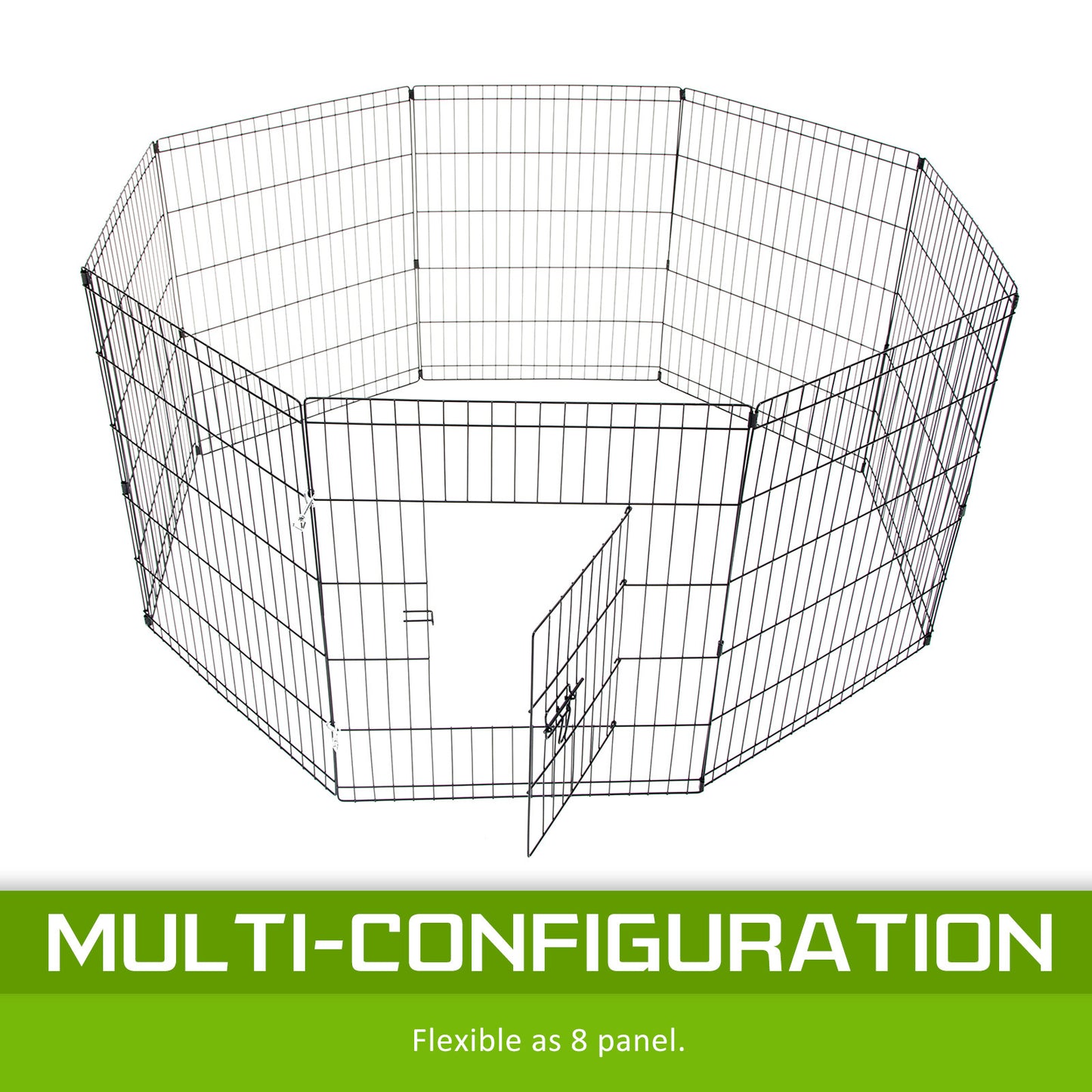 Pet Playpen 8 Panel 24in Foldable Dog Cage + Cover - image5