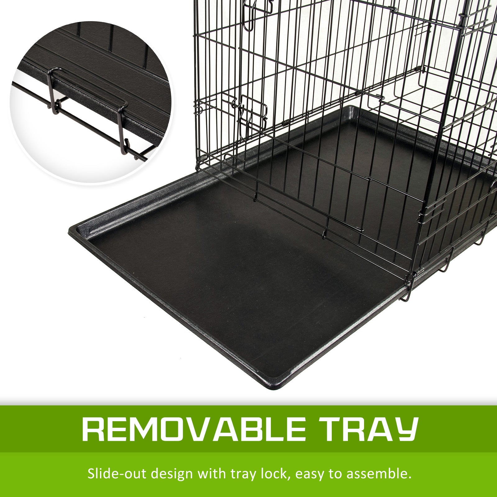 Wire Dog Cage Foldable Crate Kennel 30in with Tray - image5