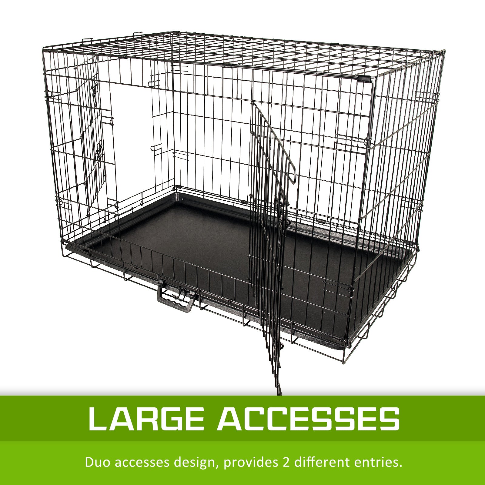 Wire Dog Cage Foldable Crate Kennel 30in with Tray - image6