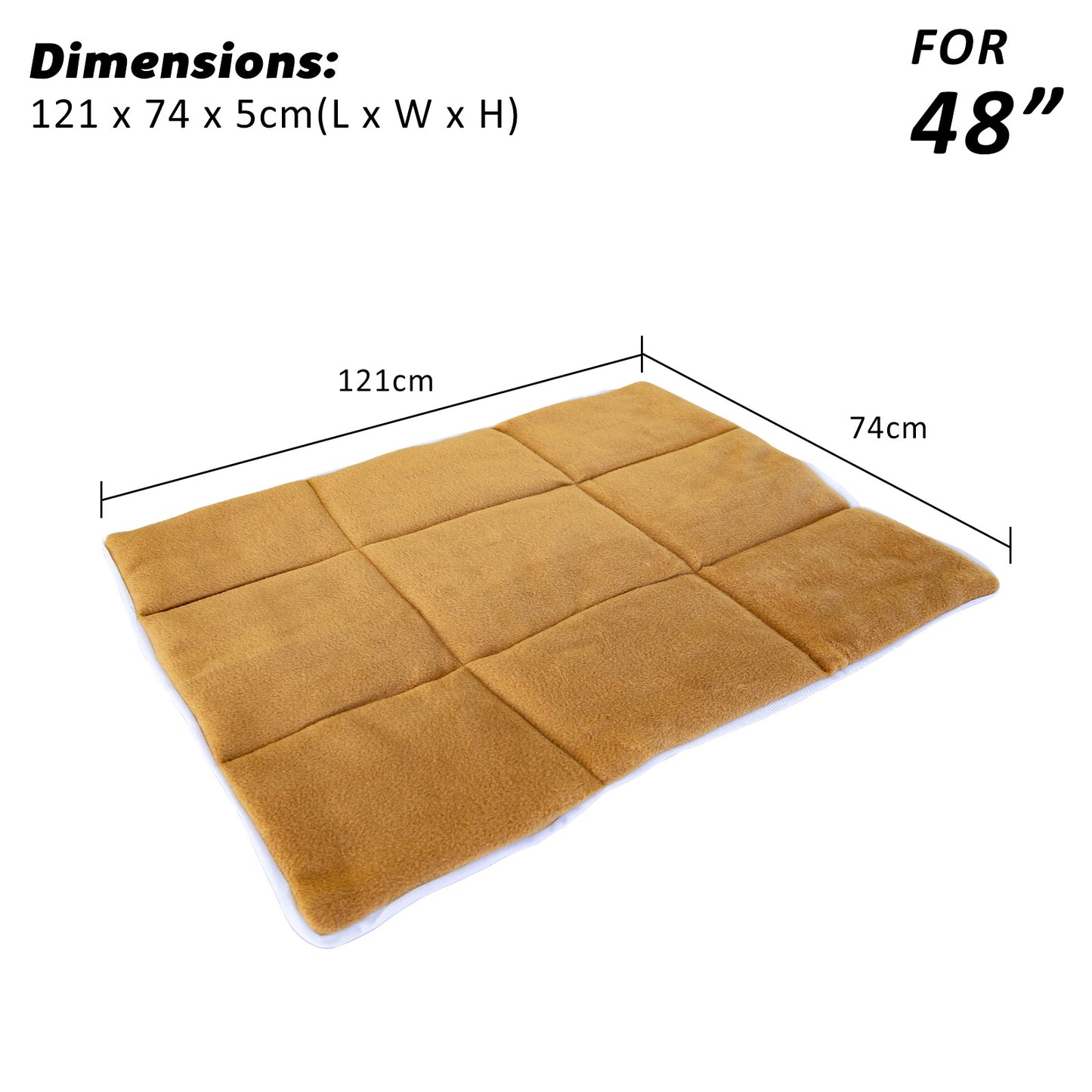 48inch Beige Pet Cushion Mat Dog Cat Pad - image5