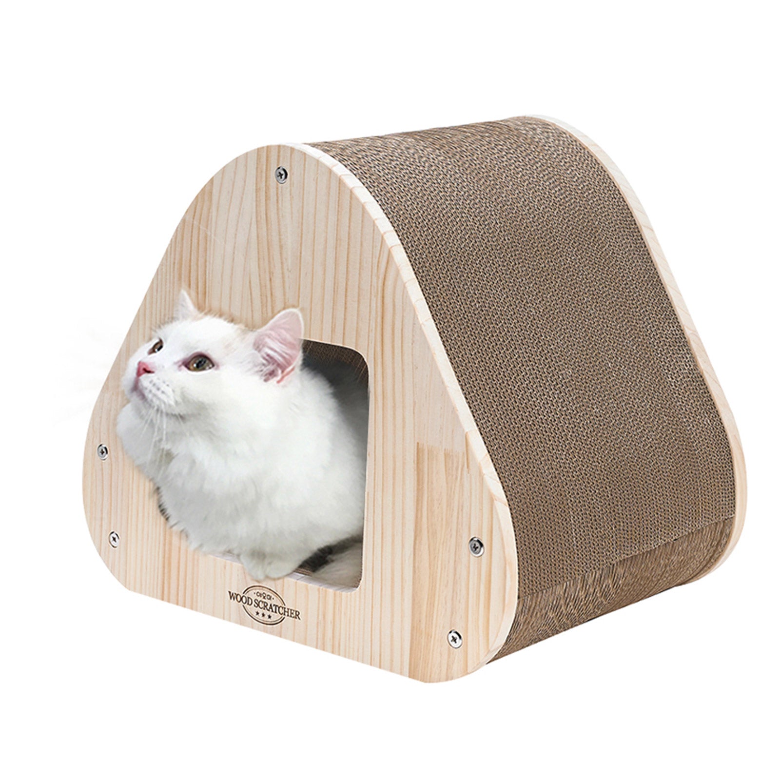 Yaomi Wood Triangle Cat Scratcher Sofa Pet Bed - image5