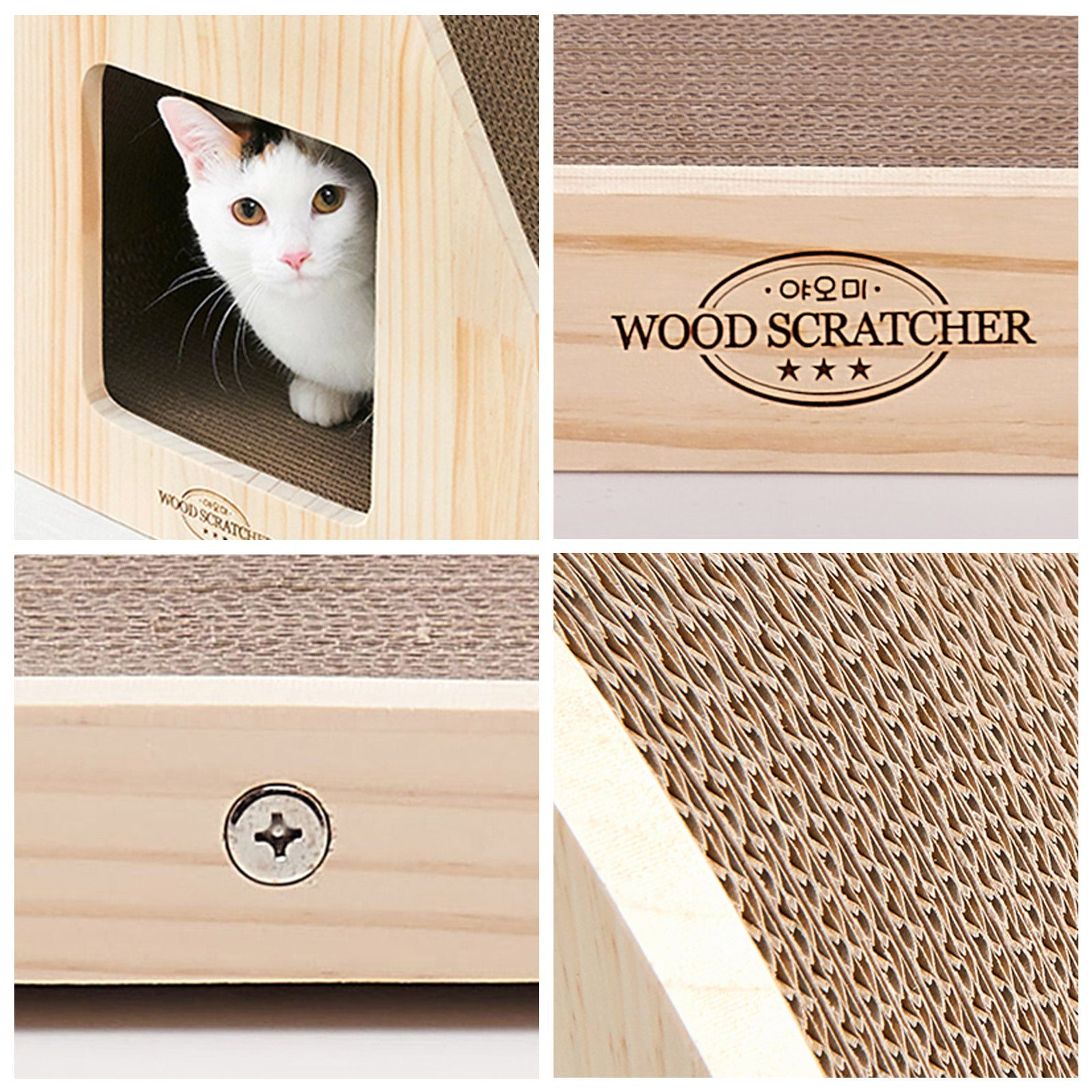 Yaomi Wood Triangle Cat Scratcher Sofa Pet Bed - image6