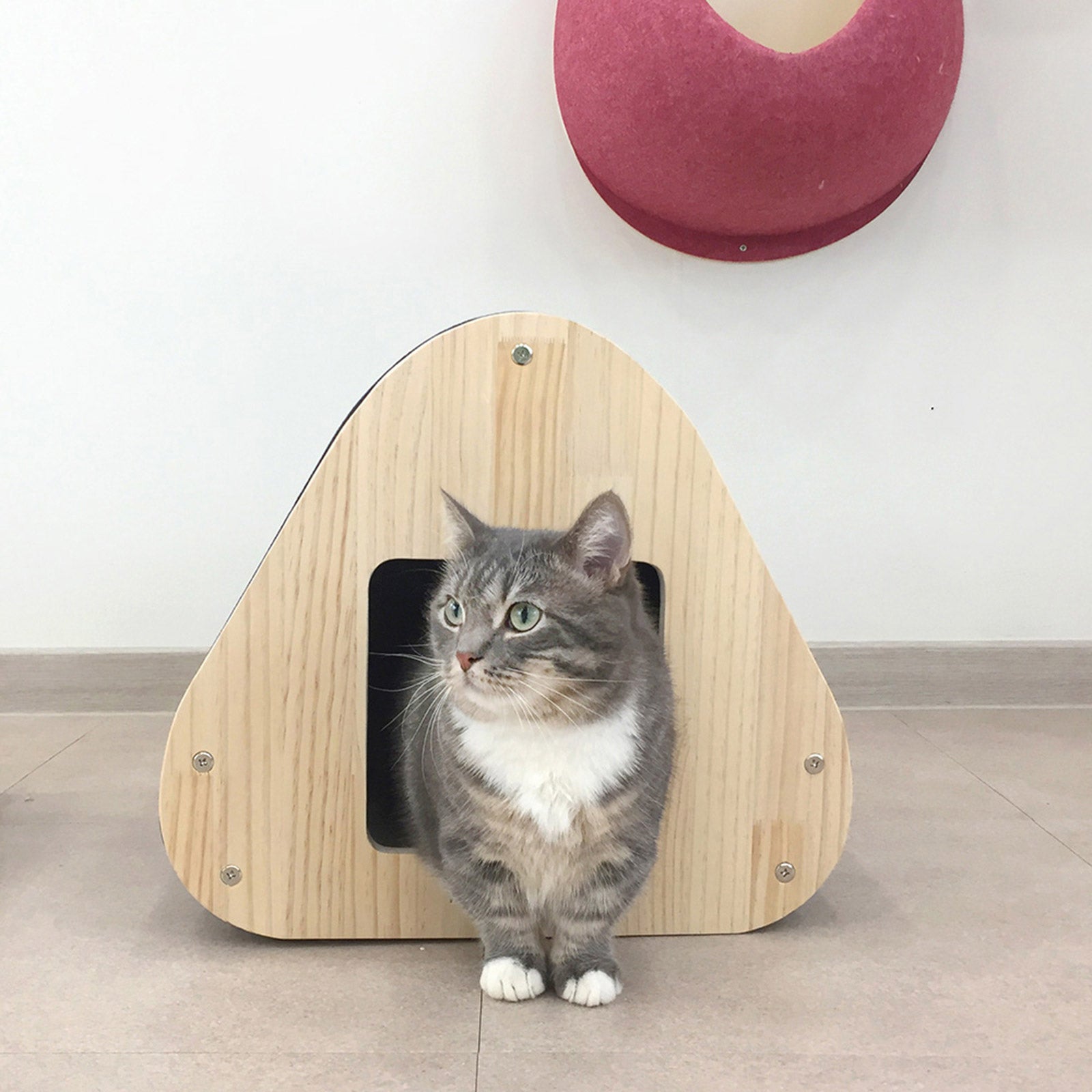 Yaomi Wood Triangle Cat Scratcher Sofa Pet Bed - image7
