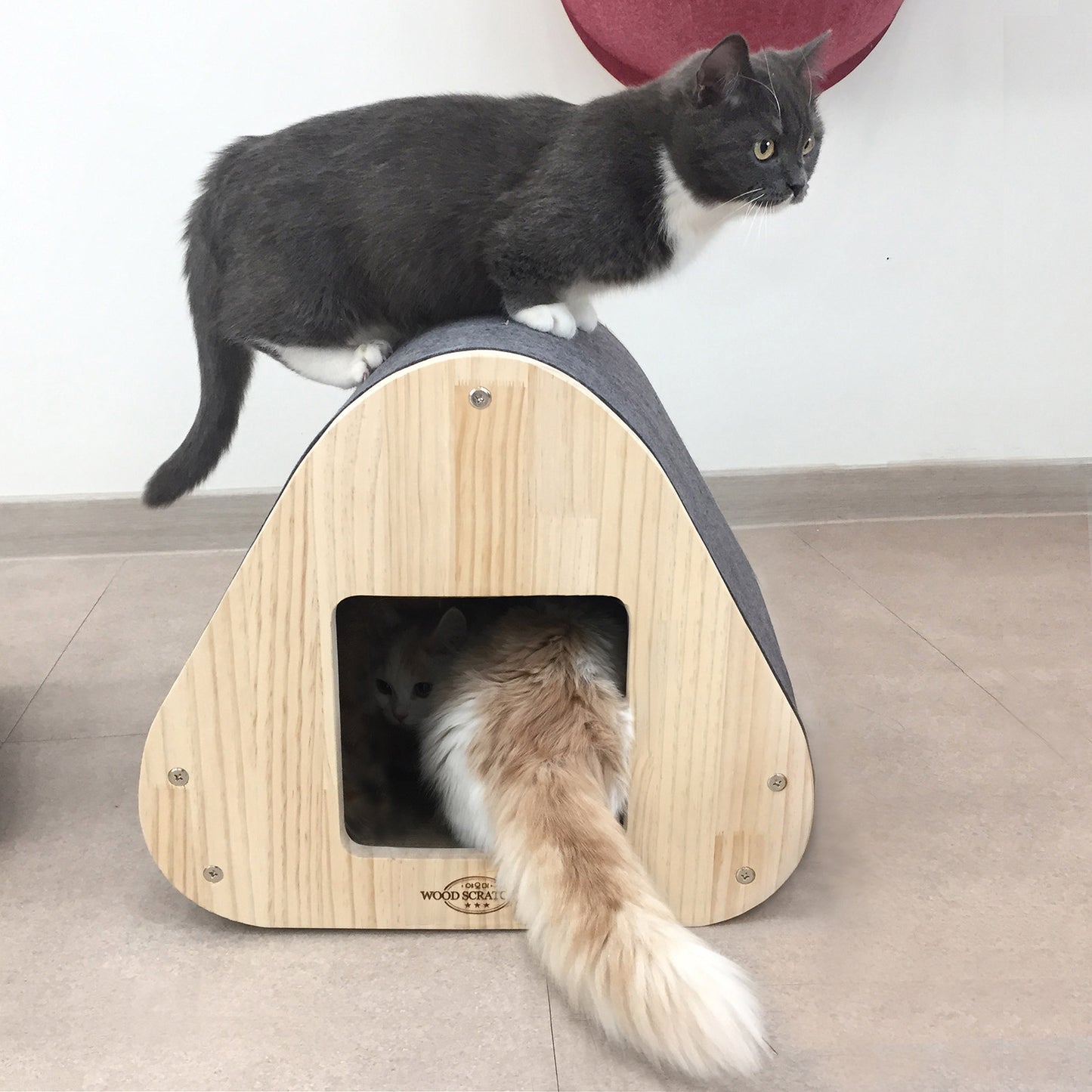 Yaomi Wood Triangle Cat Scratcher Sofa Pet Bed - image11