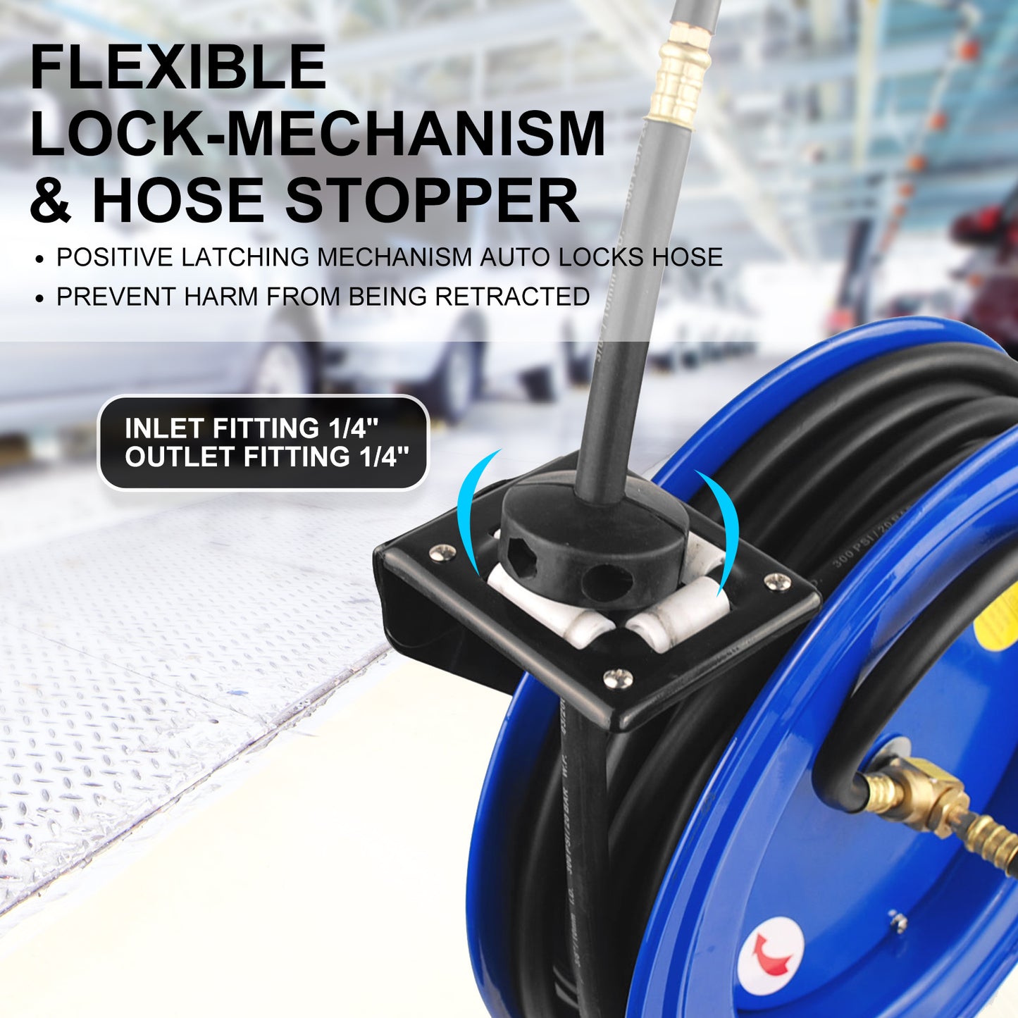 Dynamic Power Air Hose Reel Automotive Industrial 15m Retractable Rewind - image5