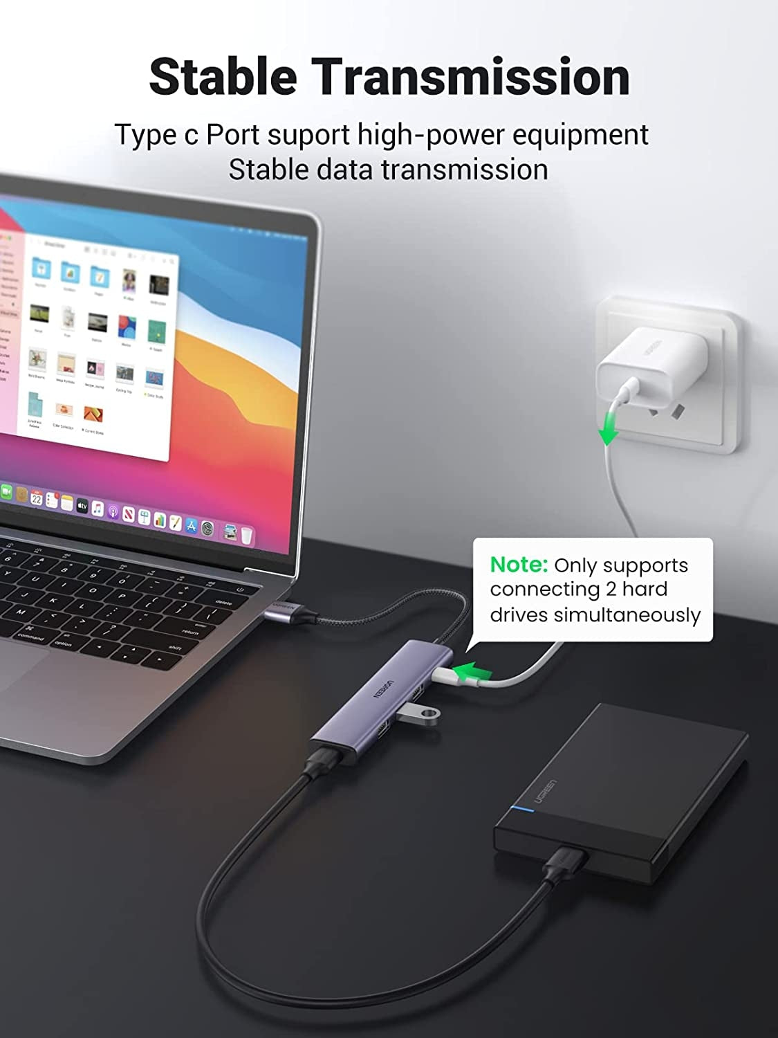 20805 USB 3.0 4-Port Hub with USB-C Power Port - image2